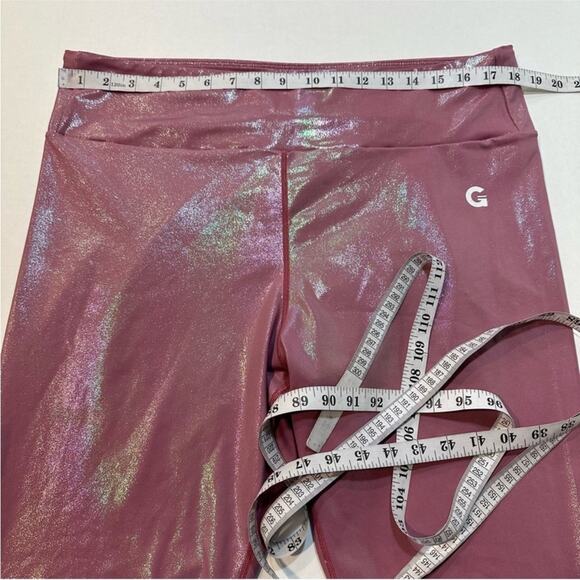 grrrl Leggings Metallic Purple/Pink Iridescent Print, Size "SAM" workout gym - Picture 12 of 15